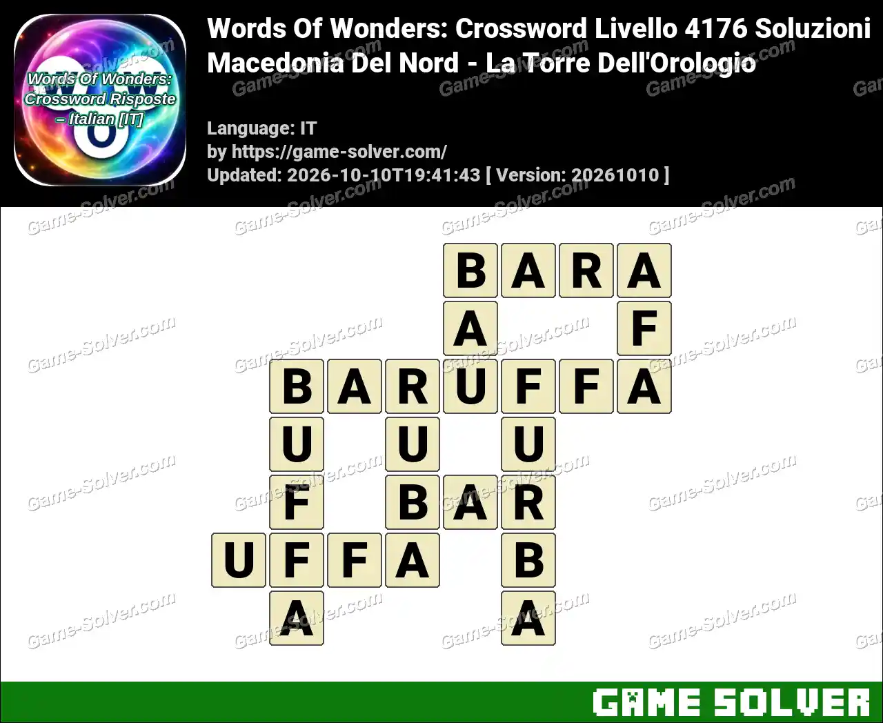 Words Of Wonders: Crossword Livello 4176 Soluzioni – Macedonia Del Nord – La Torre Dell’Orologio